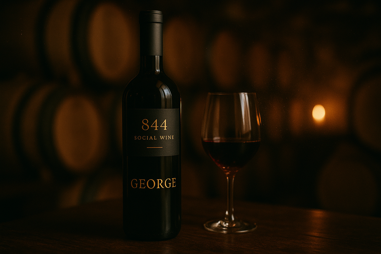 Founder bottle with engraved name inside the 844 cellar